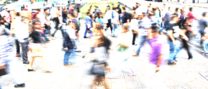 needs assessment people walking blurred